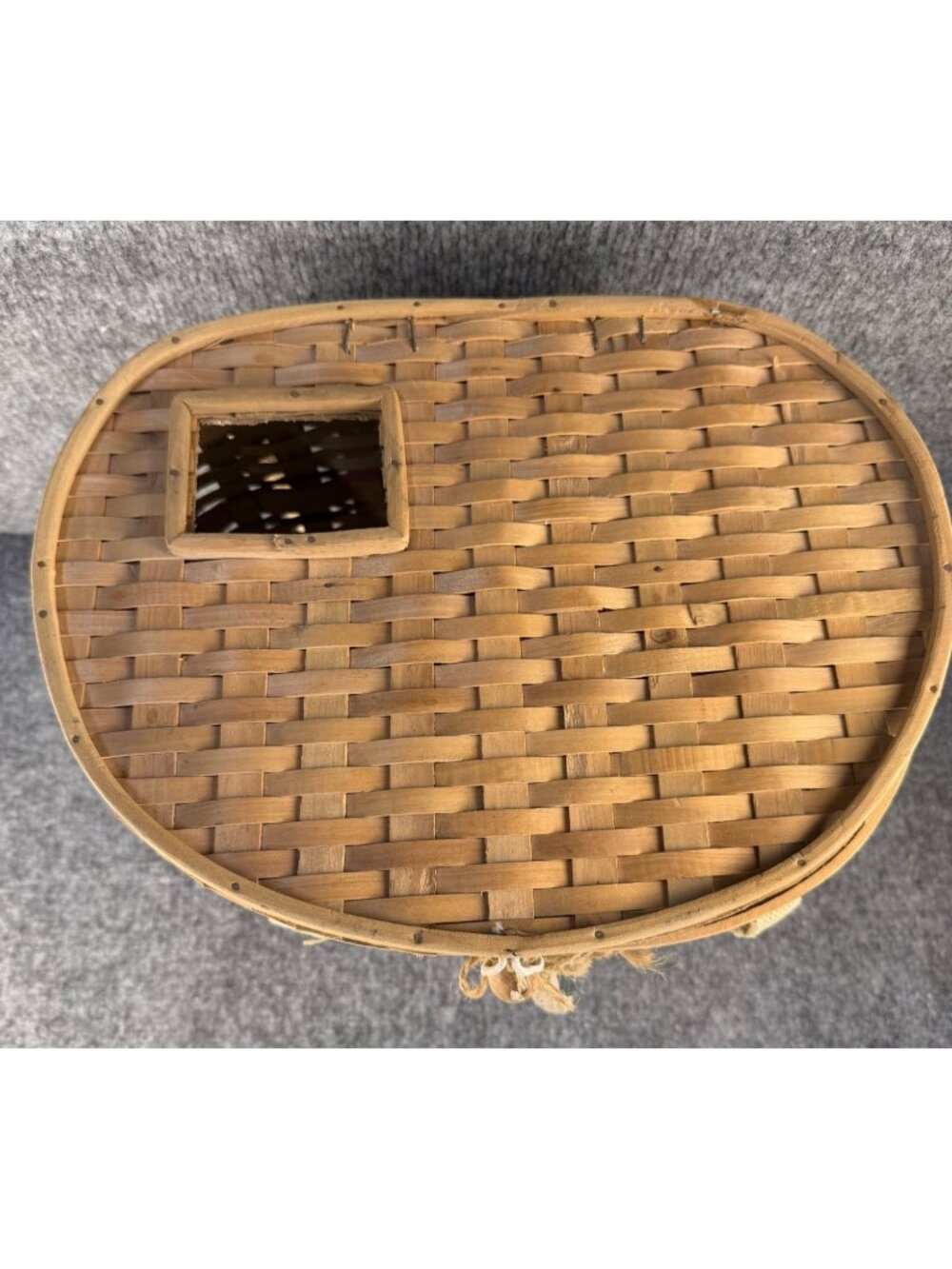 Vintage Woven Fishing Creel Basket Backpack Rustic Cabin Decor Cottagecore - Picture 2 of 16